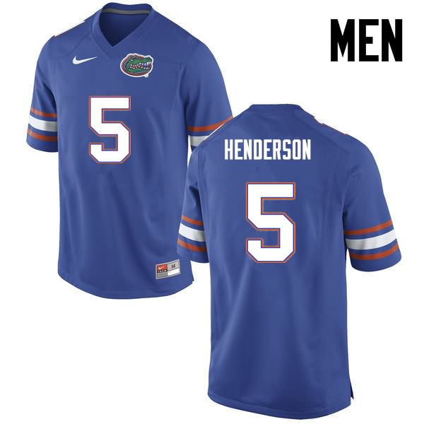 NCAA Florida Gators CJ Henderson Men's #5 Nike Blue Stitched Authentic College Football Jersey MWD0064HG